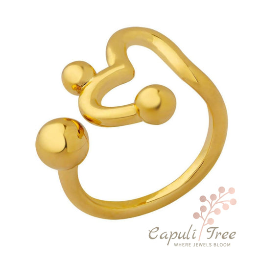 18K GOLD PLATED STAINLESS STEEL "HEART" RING