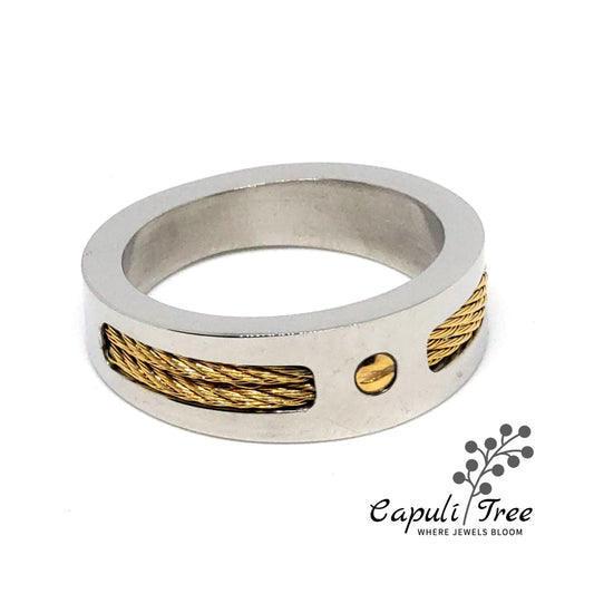 Silver & Gold Wire Ring
