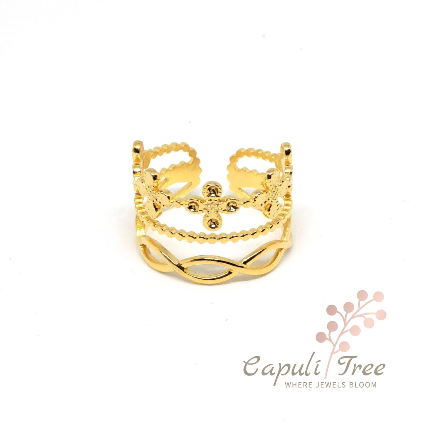 STAINLESS STEEL "CROWN" RING