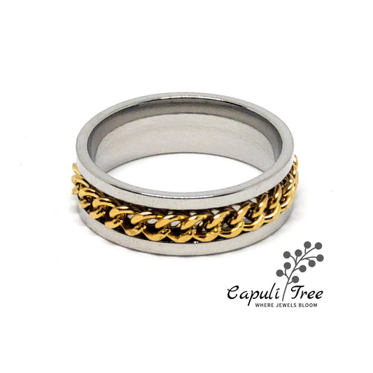 Gold Chain Pattern Ring