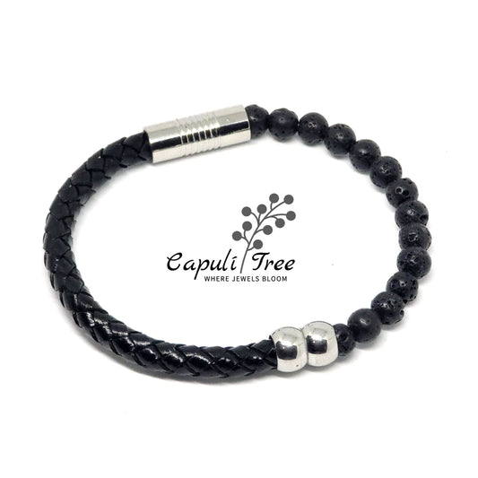Leather & Beads Bracelet